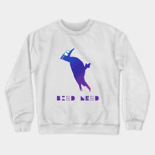 Bird Nerd Pileated Woodpecker Wearing Glasses Watercolor Silhouette Crewneck Sweatshirt